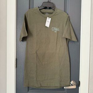 Men's Tee-O'NEIL- Green w/light blue graphics-Size S - NEW W/TAGS